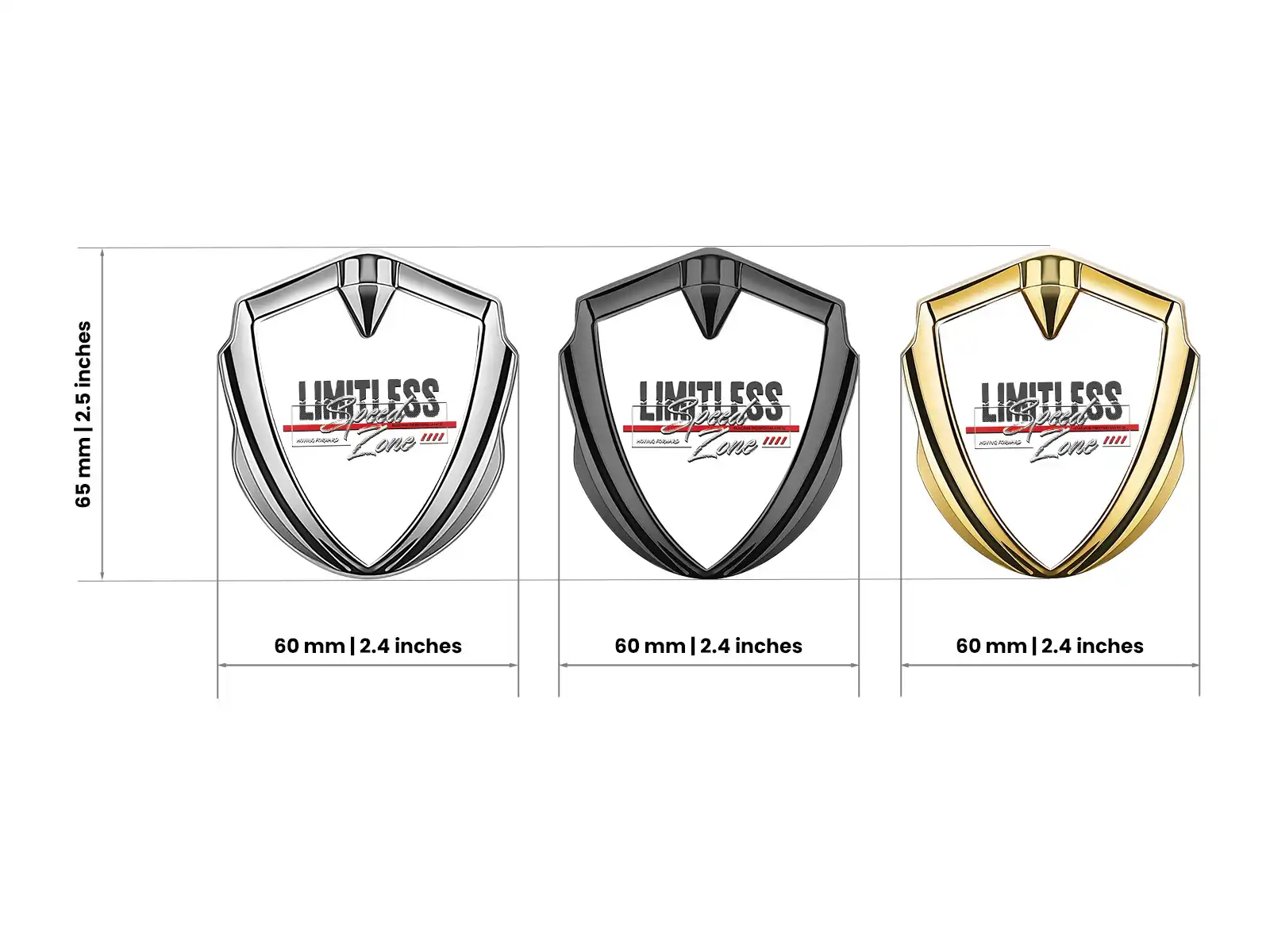 Metal Emblem Badge Racing Inspired Glossy